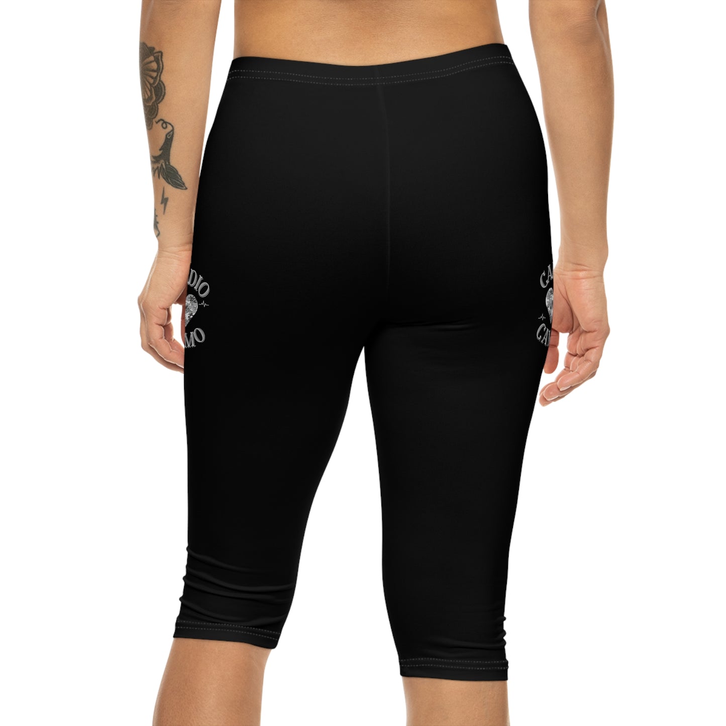 Cardio Camo Black Capri Leggings