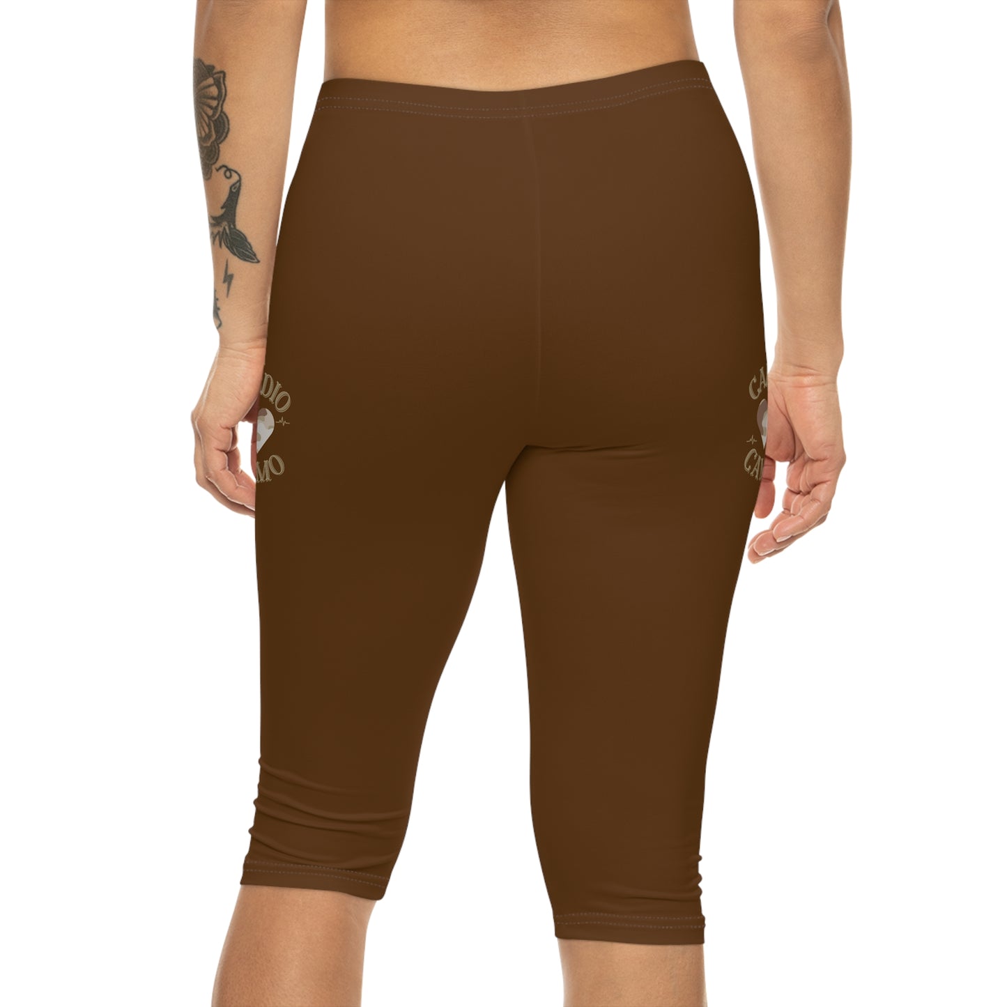 Cardio Camo Brown Capri Leggings