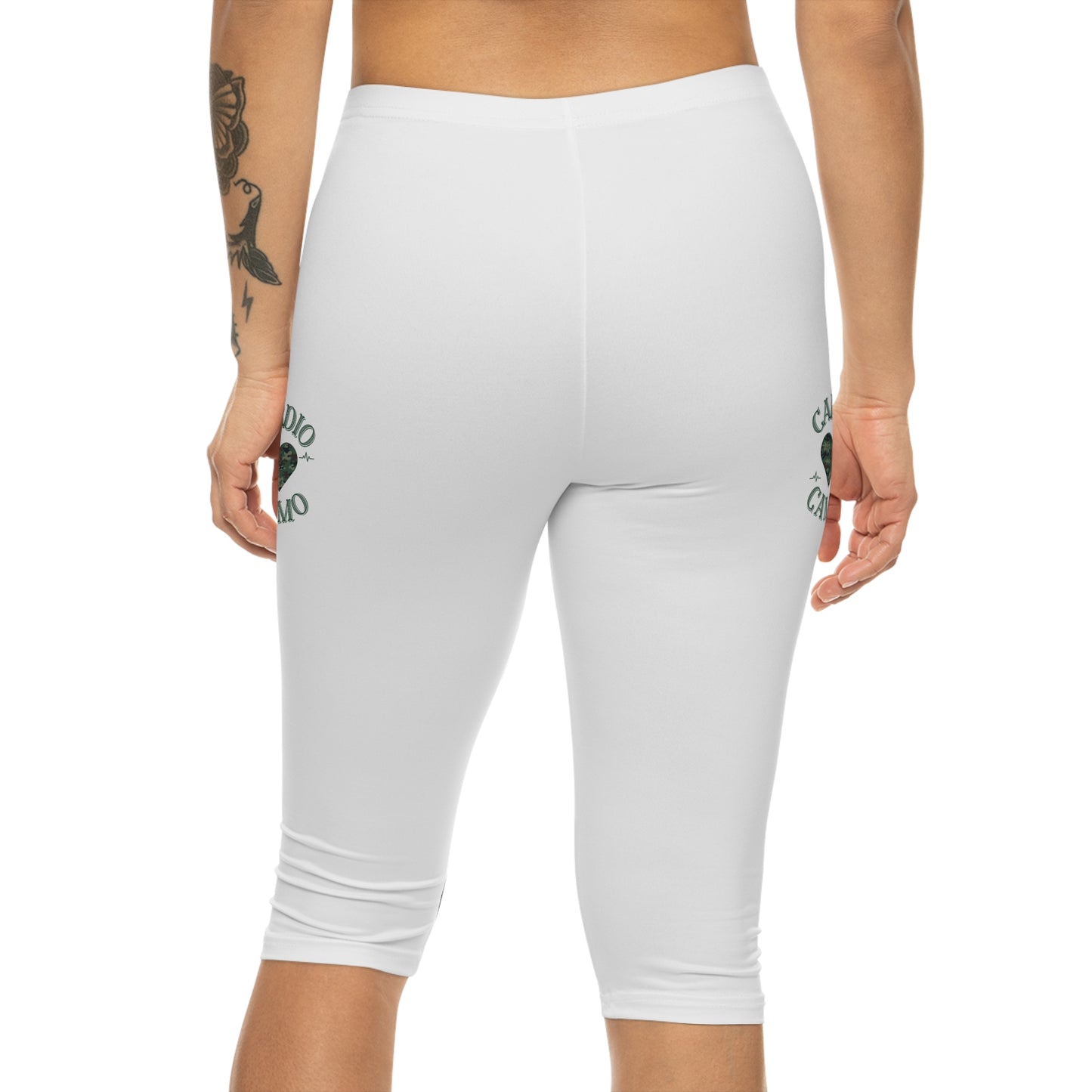 Cardio Camo White Capri Leggings
