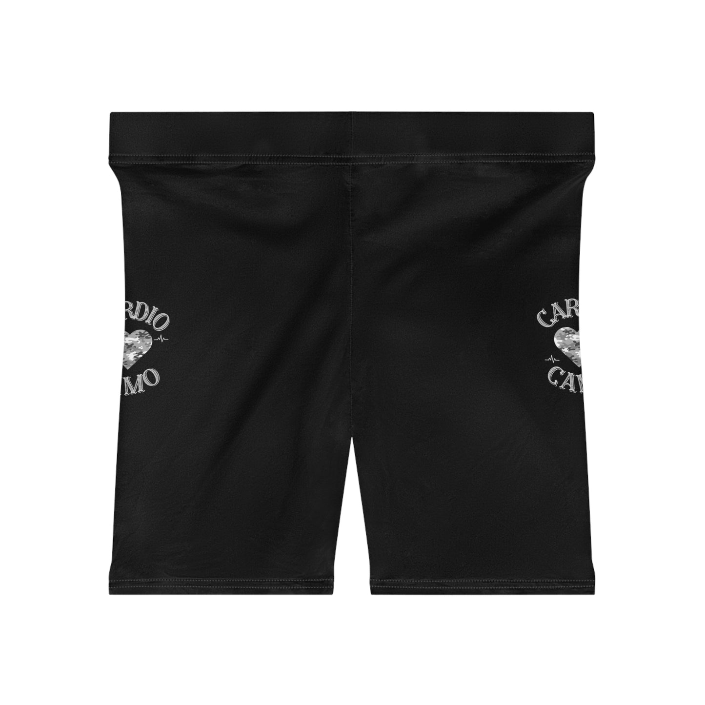 Cardio Camo Women's Black Biker Shorts