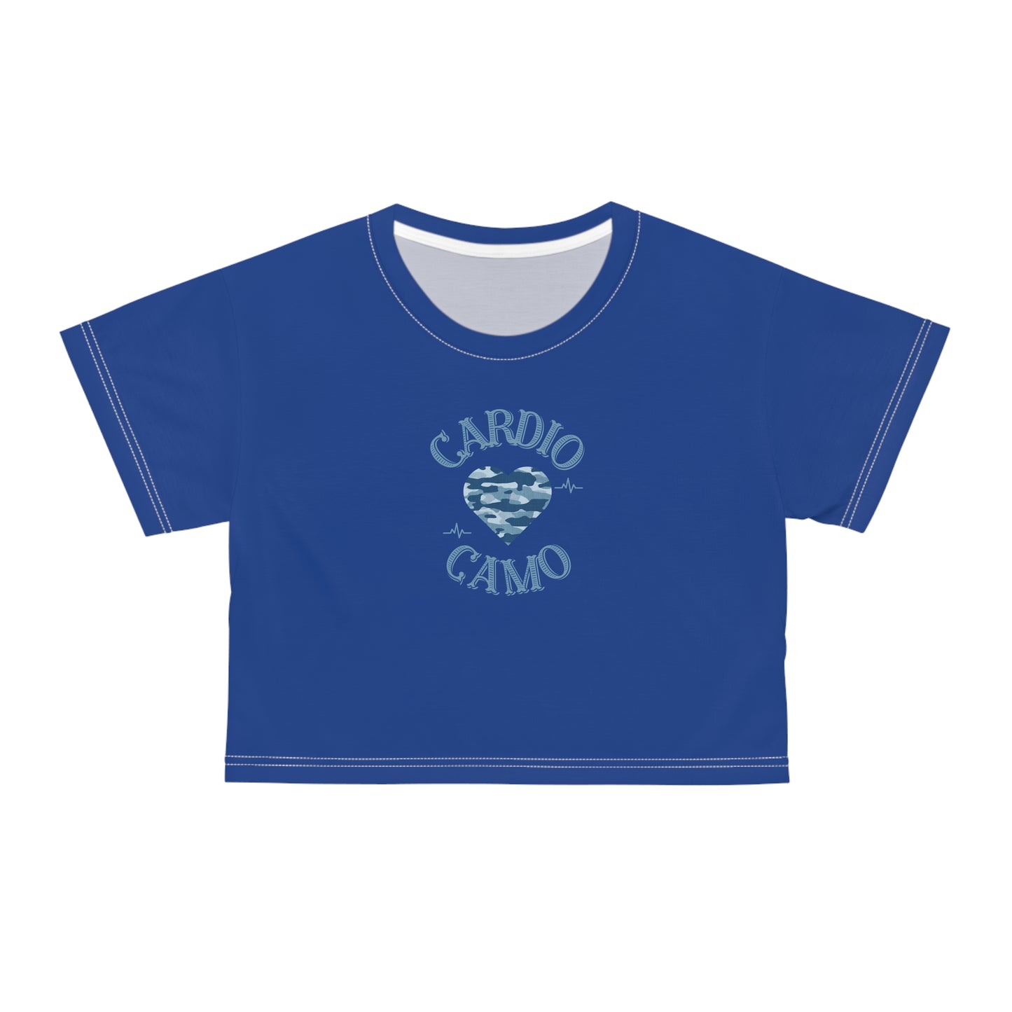 Cardio Camo Blue Crop Tee