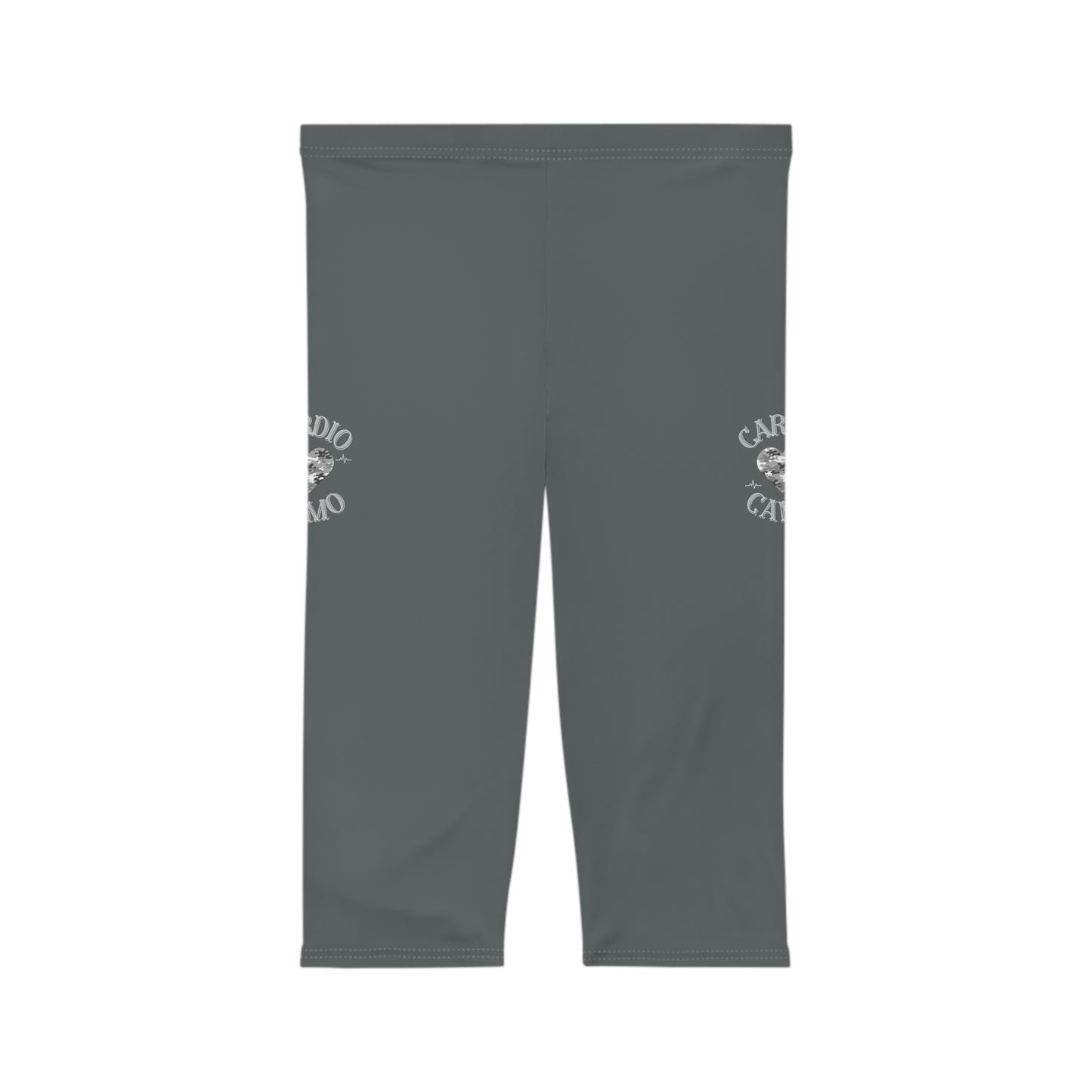 Cardio Camo Gray Capri Leggings