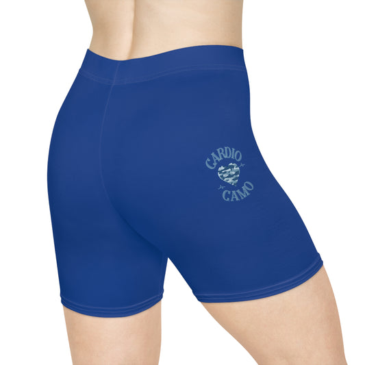 Cardio Camo Women's Blue Biker Shorts