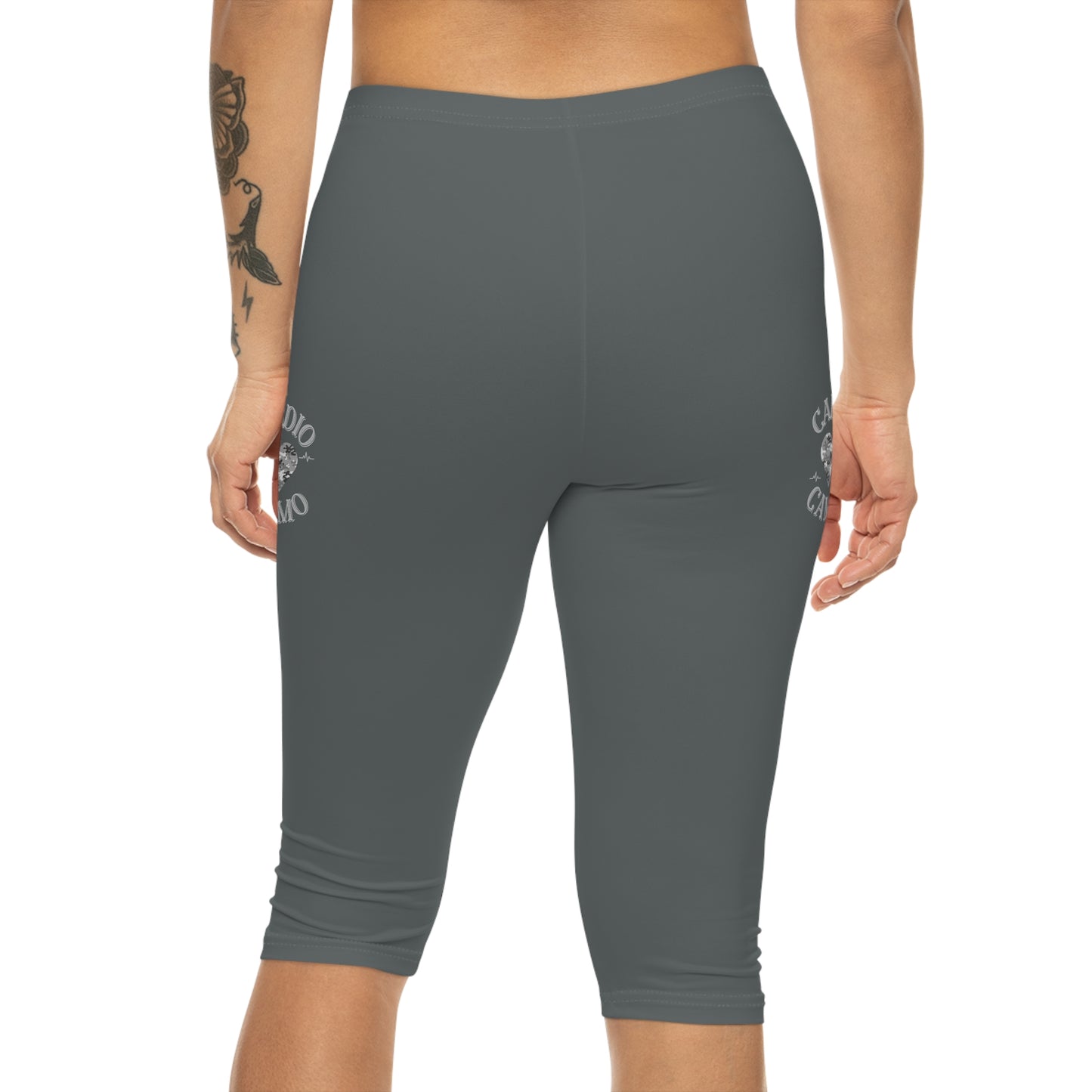 Cardio Camo Gray Capri Leggings