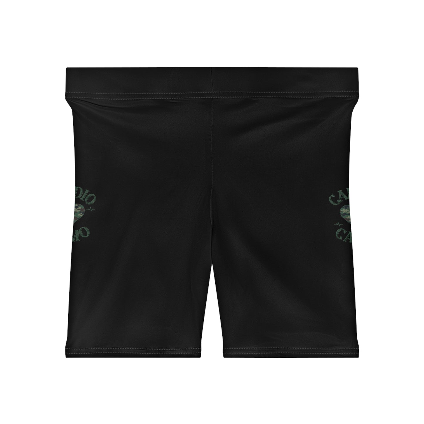 Cardio Camo Women's Black Biker Shorts