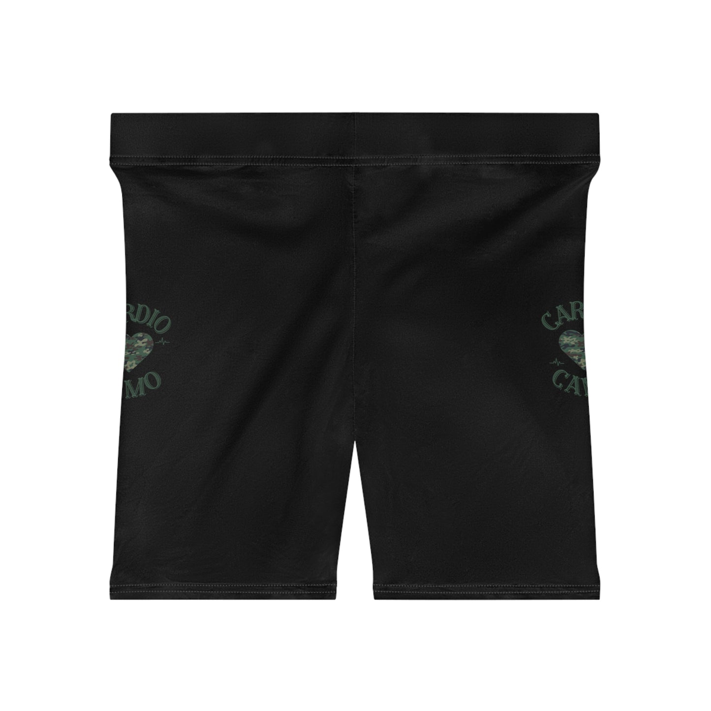 Cardio Camo Women's Black Biker Shorts
