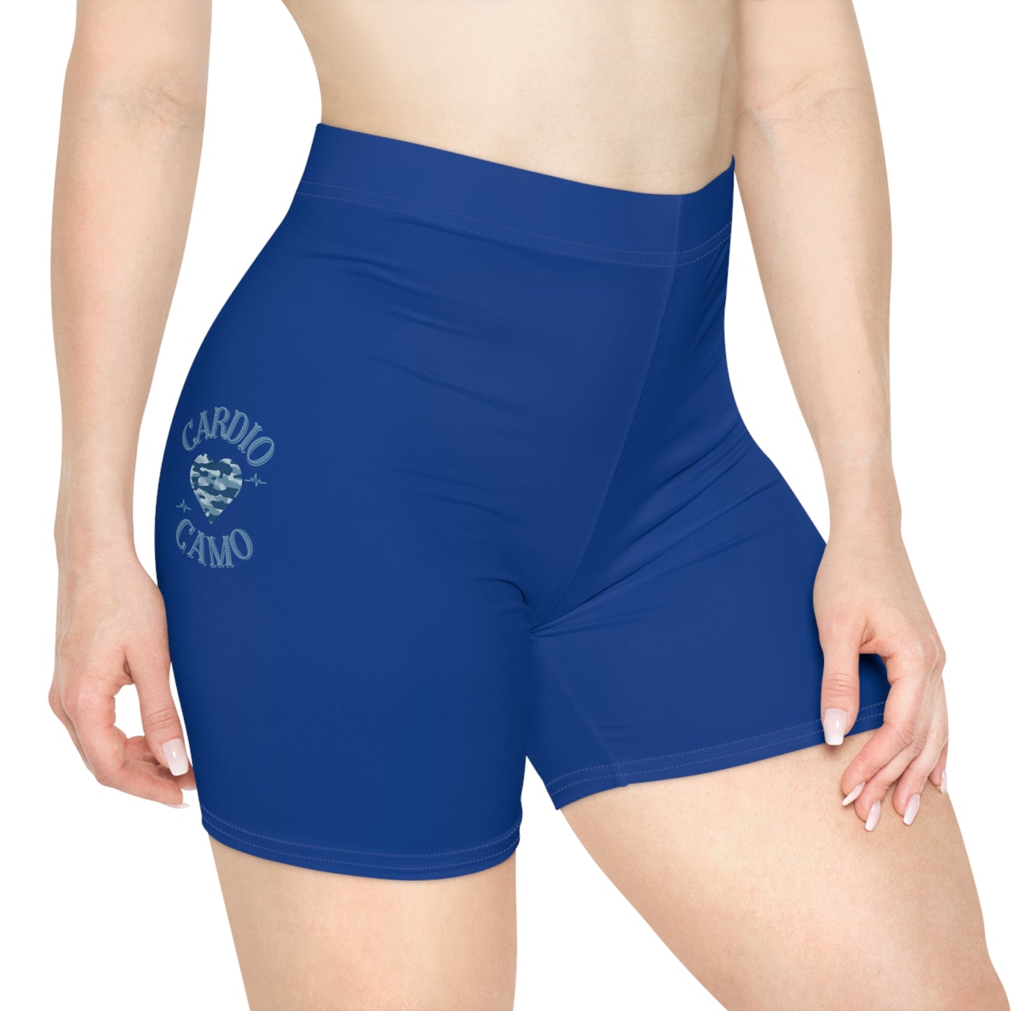Cardio Camo Women's Blue Biker Shorts