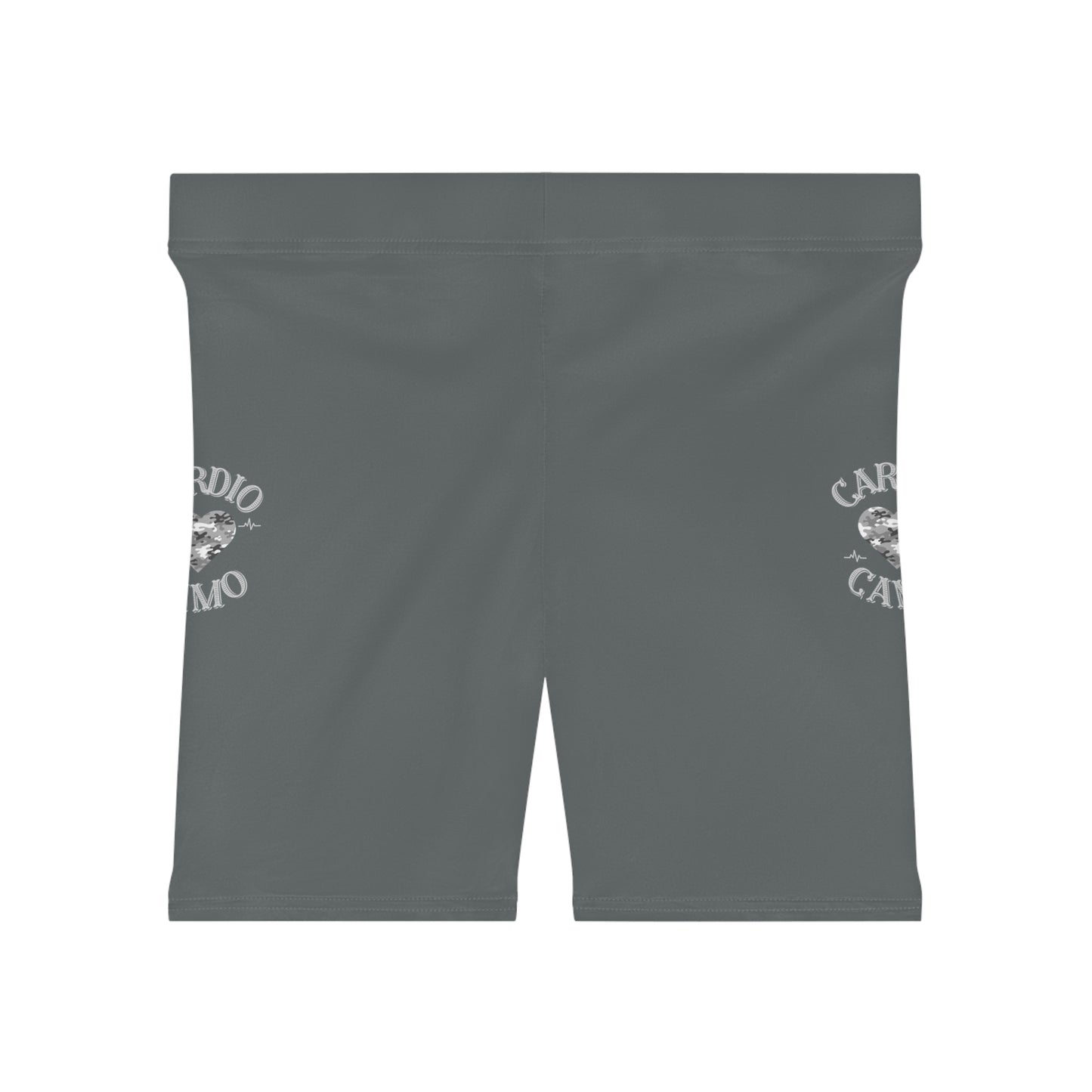 Cardio Camo Women's Gray Biker Shorts