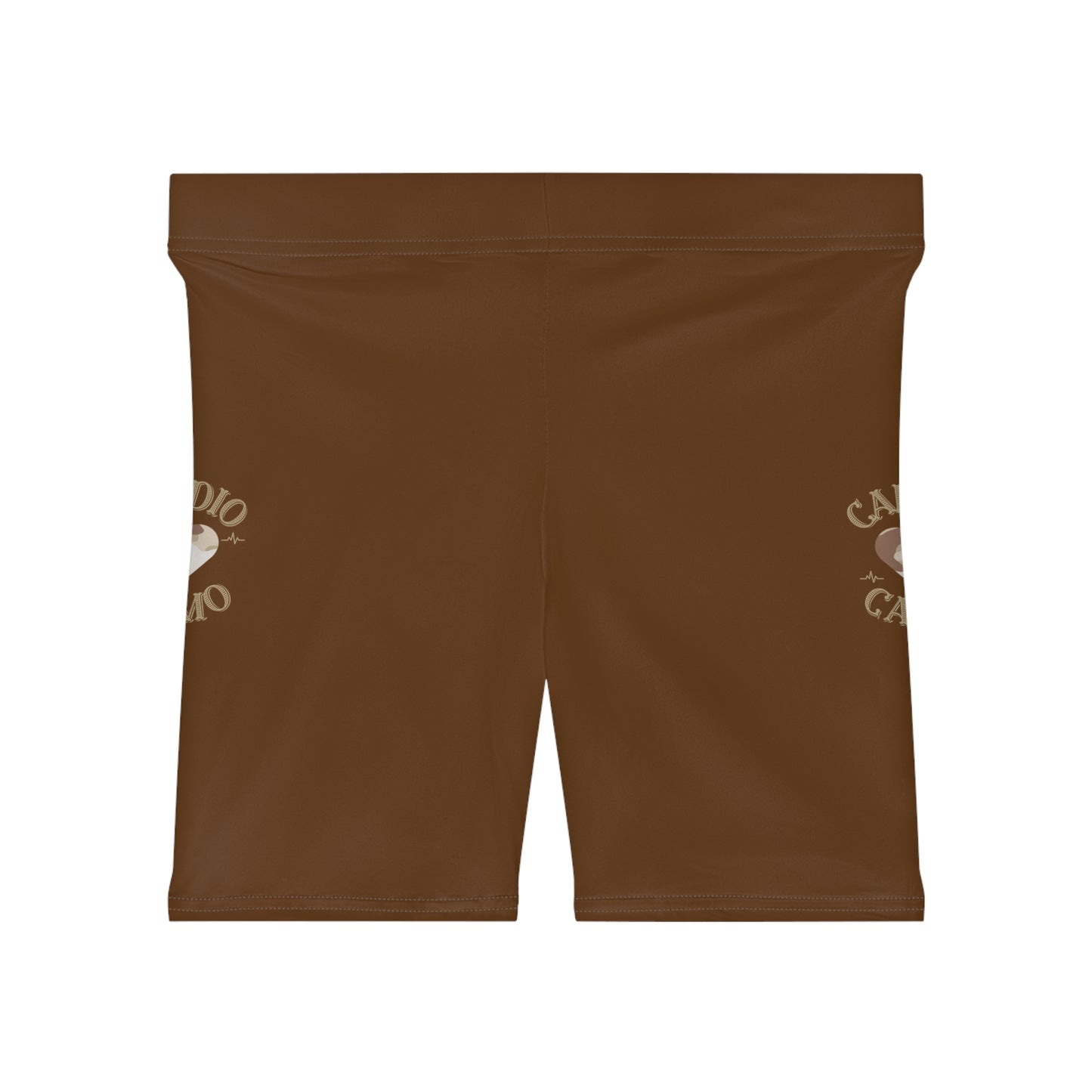 Cardio Camo Women's Brown Biker Shorts