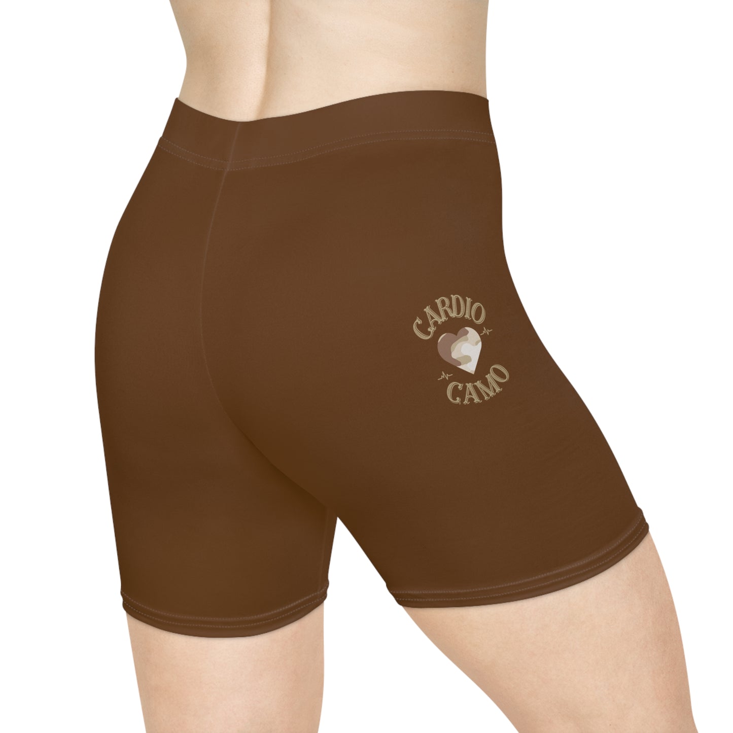 Cardio Camo Women's Brown Biker Shorts