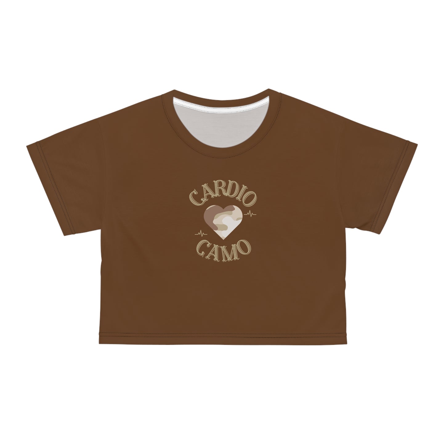 Cardio Camo Brown Crop Tee