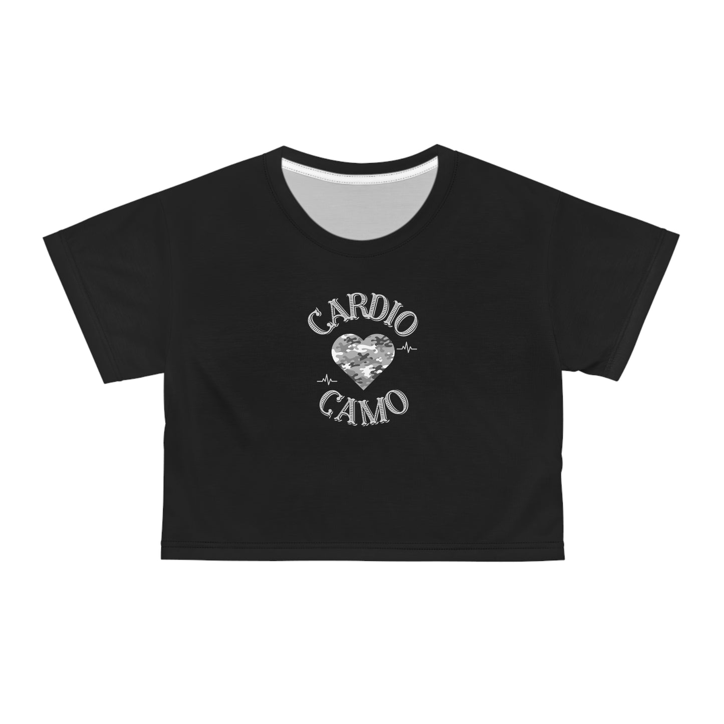 Cardio Camo Black Crop Tee