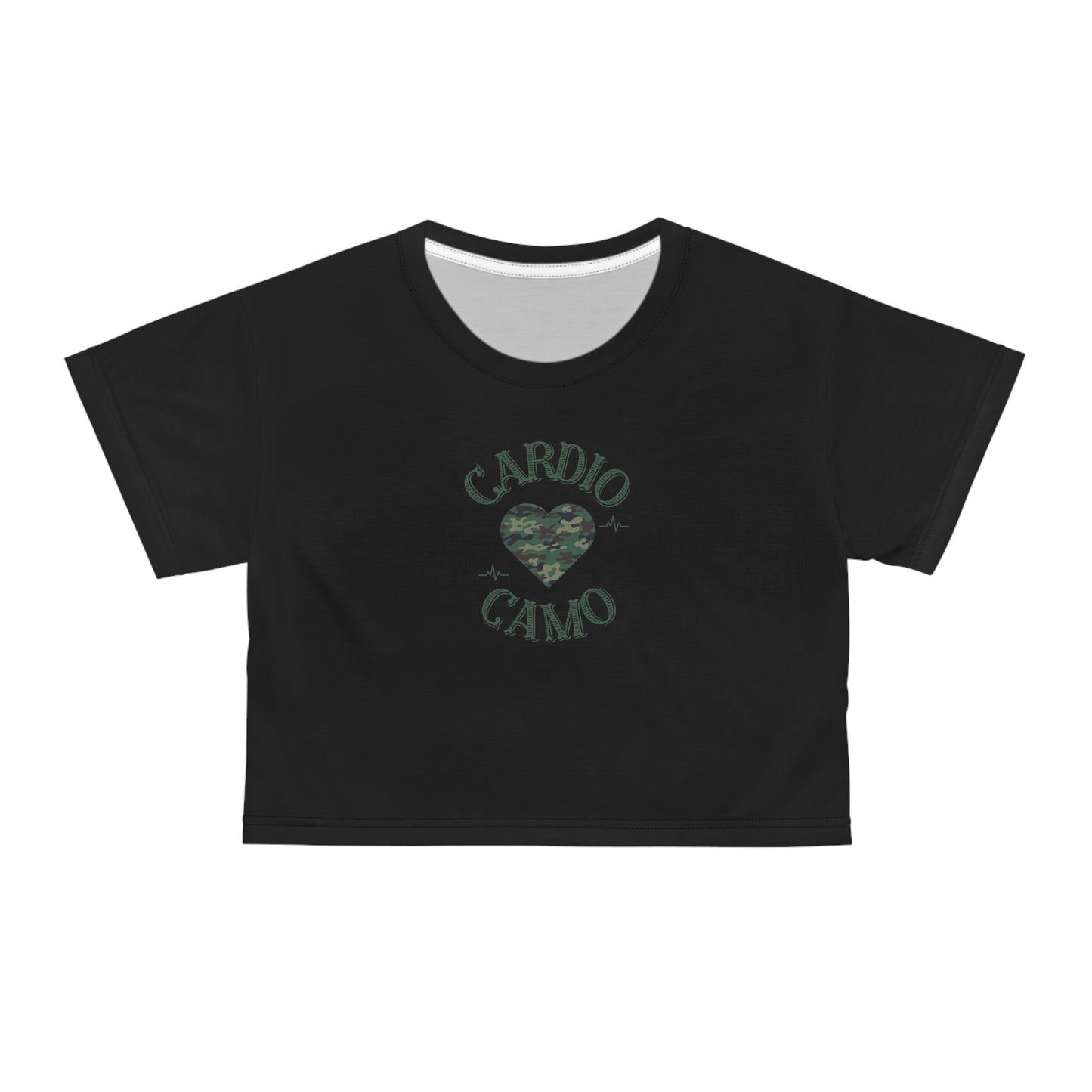 Cardio Camo Black Crop Tee