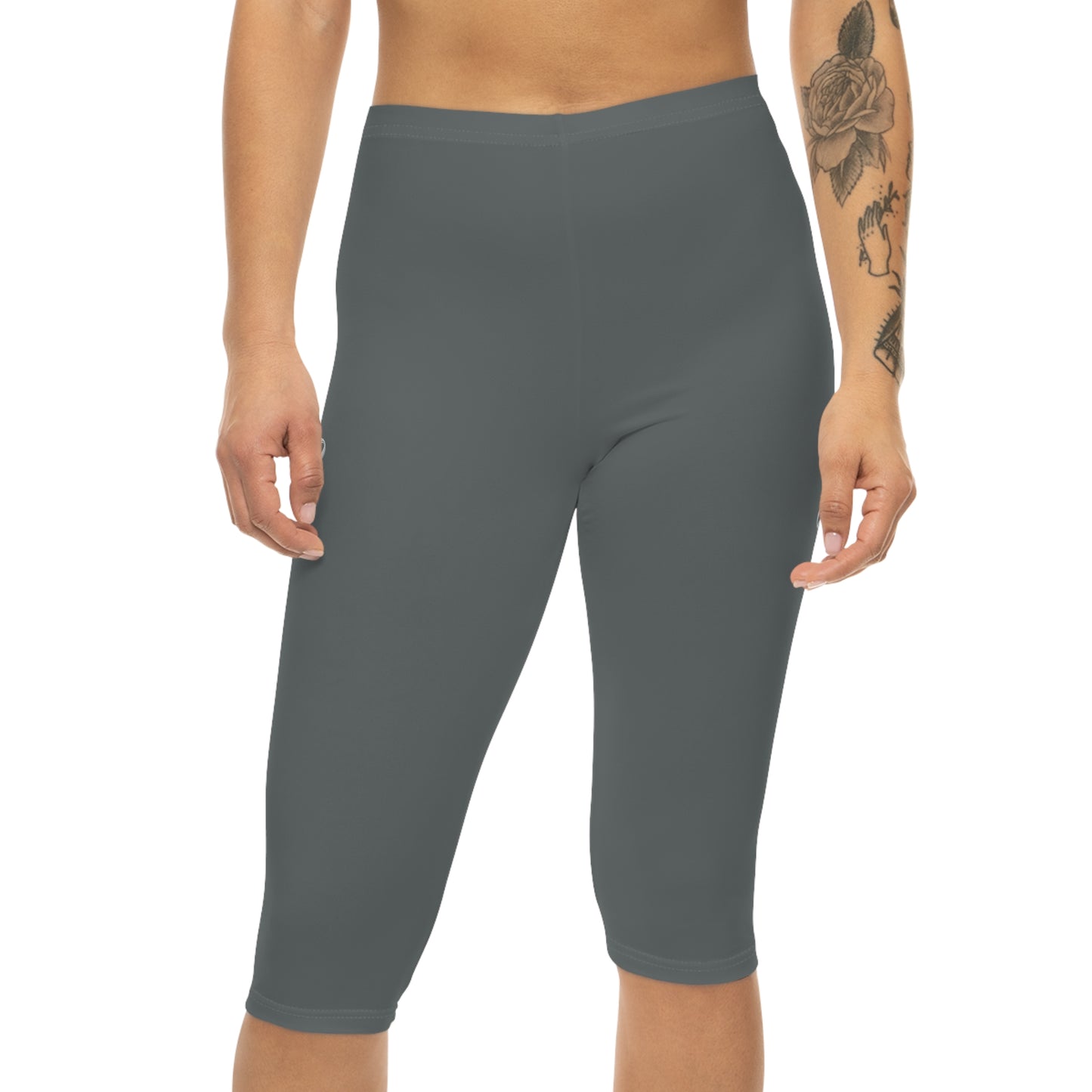 Cardio Camo Gray Capri Leggings