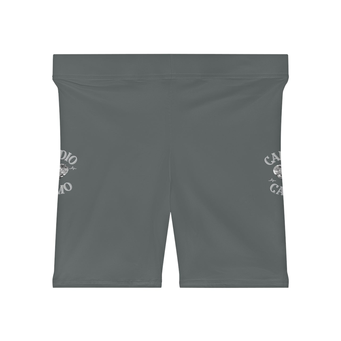 Cardio Camo Women's Gray Biker Shorts