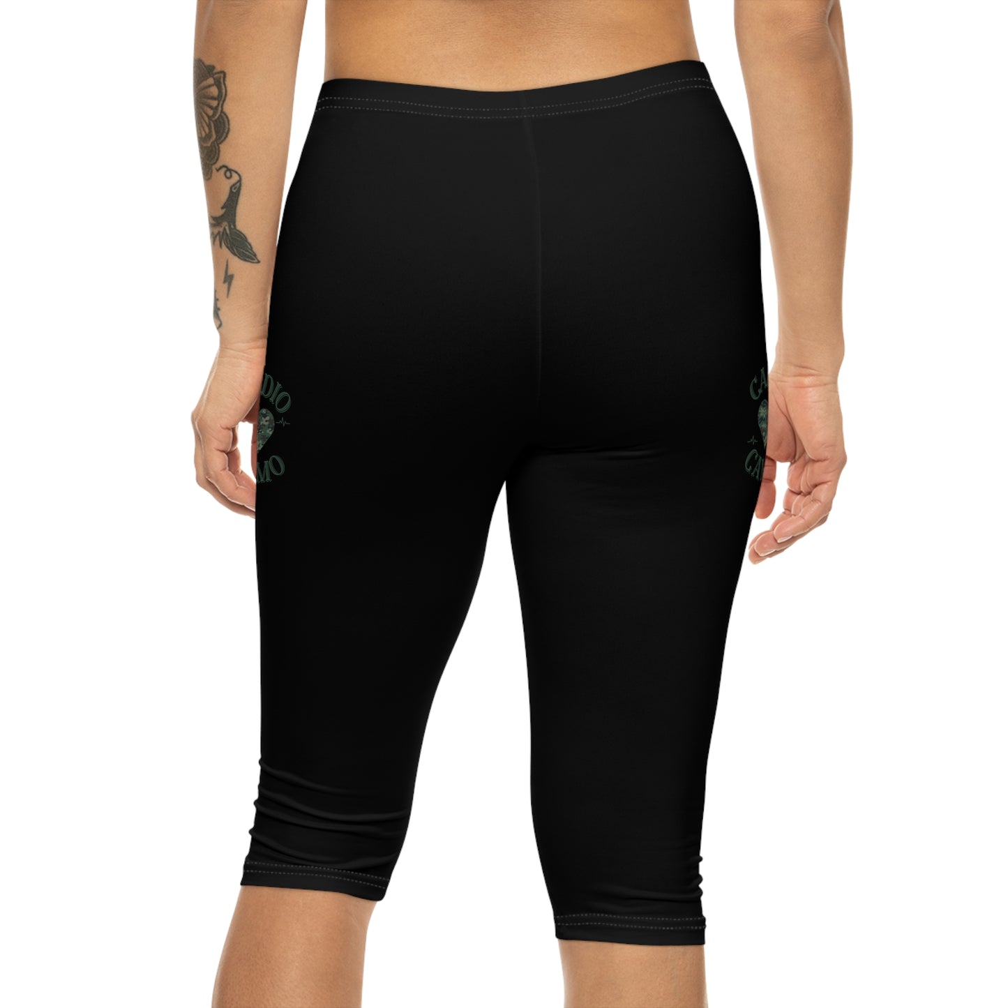 Cardio Camo Black Capri Leggings