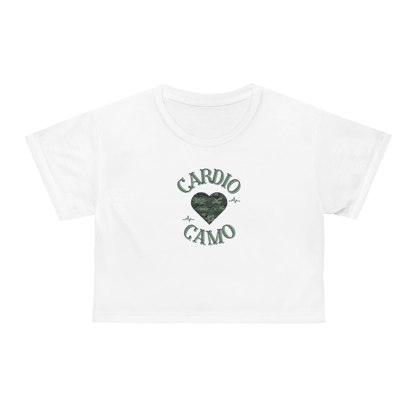 Cardio Camo White Crop Tee