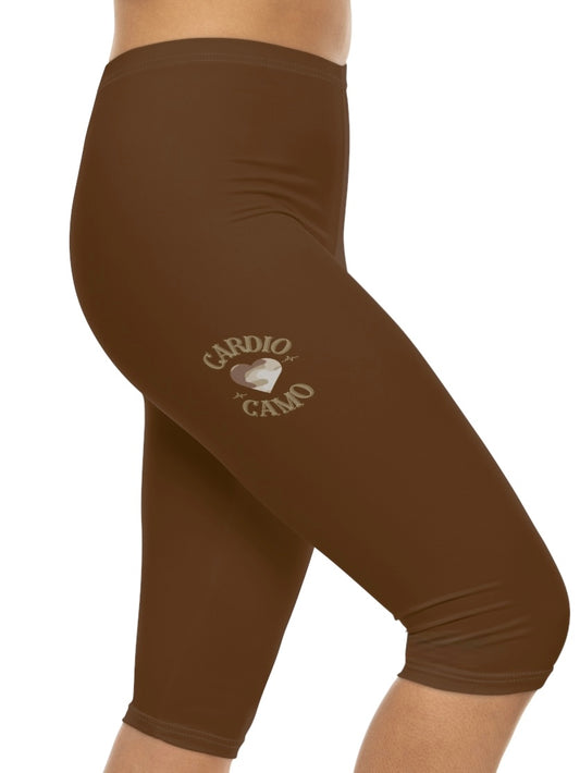 Cardio Camo Brown Capri Leggings