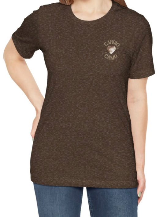 Cardio Camo Heather Brown Fitness Graphic T-Shirt