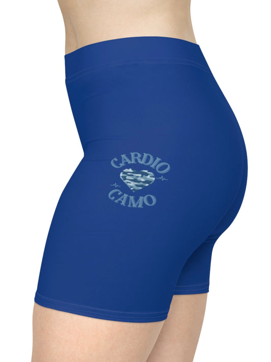 Cardio Camo Women's Blue Biker Shorts