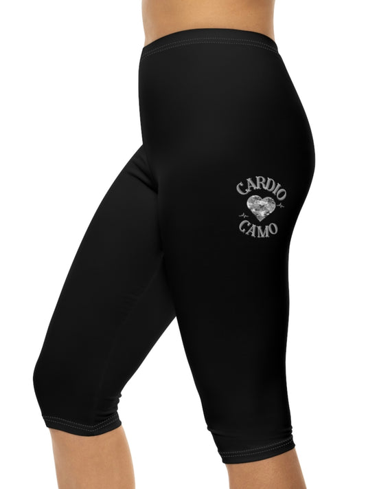 Cardio Camo Black/Gray Capri Leggings