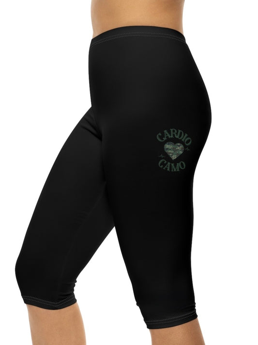 Cardio Camo Black Capri Leggings