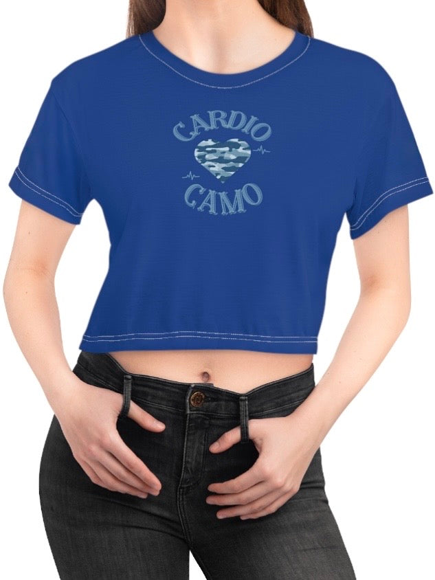 Cardio Camo Blue Crop Tee