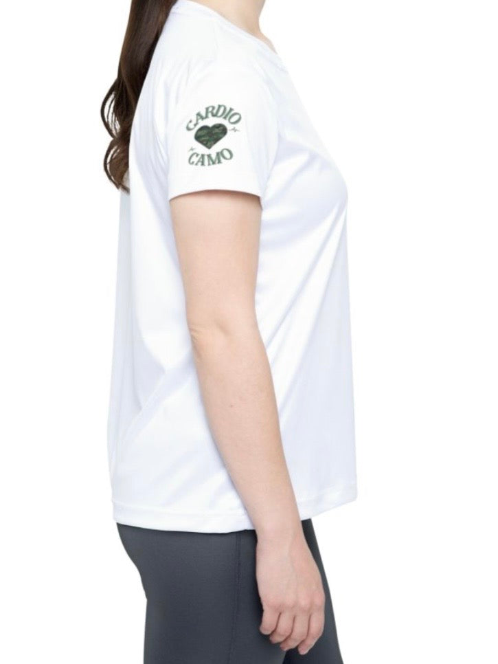 Cardio Camo Women's Sports Jersey White Athletic Tee