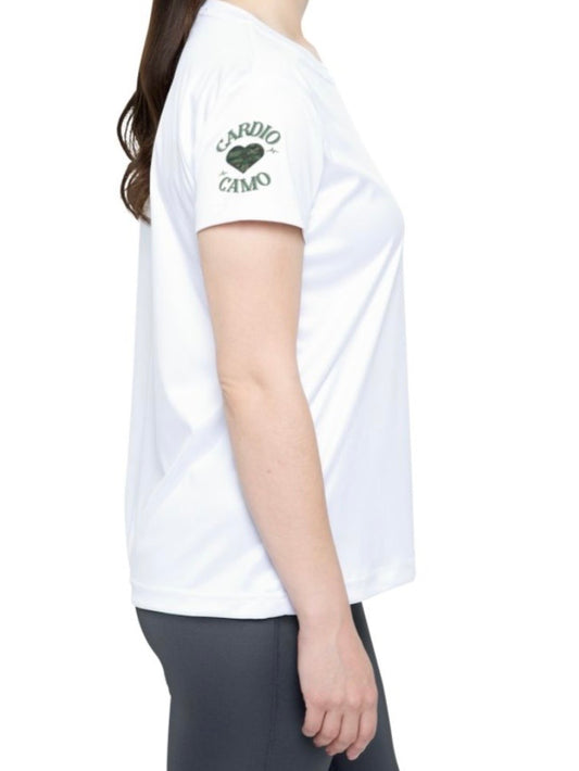 Cardio Camo Women's Sports Jersey White Athletic Tee