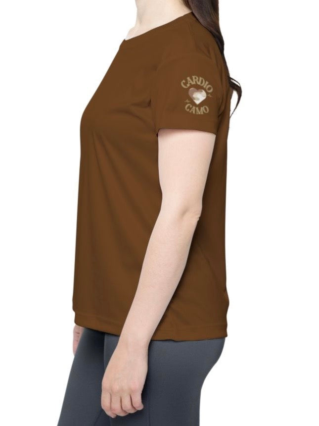 Cardio Camo Women's Sports Jersey Brown Athletic Tee