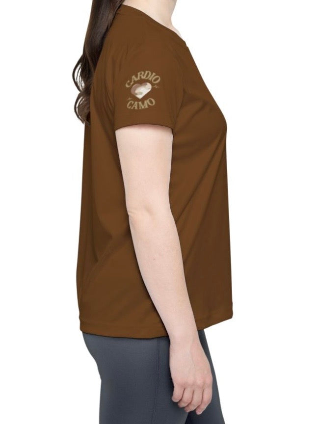 Cardio Camo Women's Sports Jersey Brown Athletic Tee