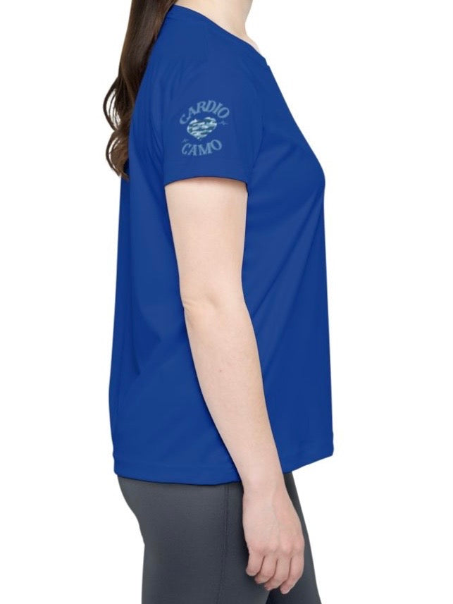 Cardio Camo Women’s Sports Jersey Blue Athletic Tee
