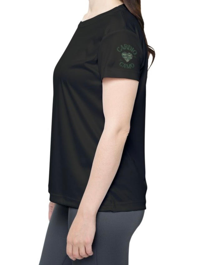 Cardio Camo Women's Sports Jersey Black Athletic Tee