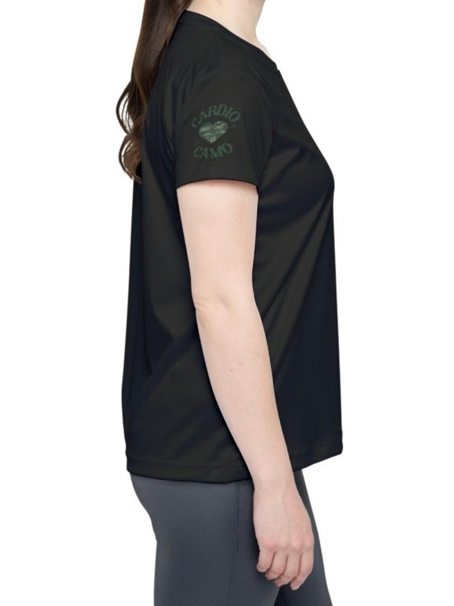Cardio Camo Women's Sports Jersey Black Athletic Tee