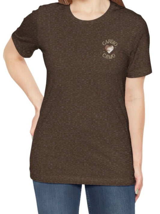 Cardio Camo Heather Brown Fitness Graphic T-Shirt