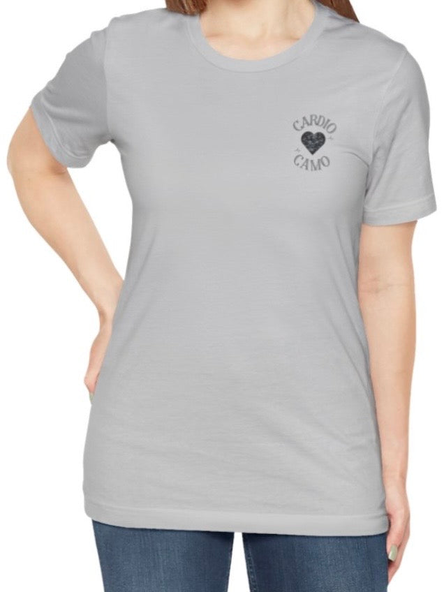 Cardio Camo Light Gray Fitness Graphic T-Shirt