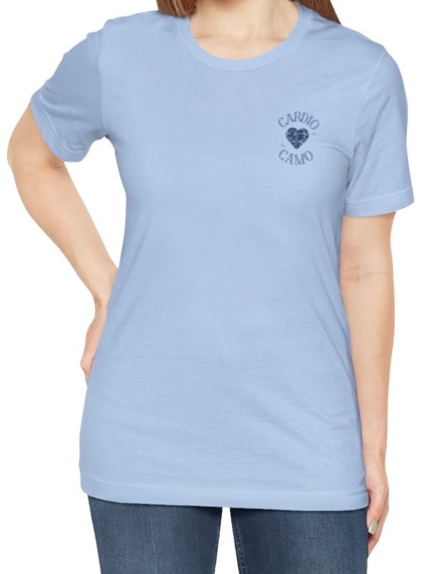Cardio Camo Baby Blue Fitness Graphic T-shirt