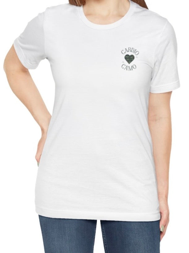 Cardio Camo White Fitness Graphic T-shirt