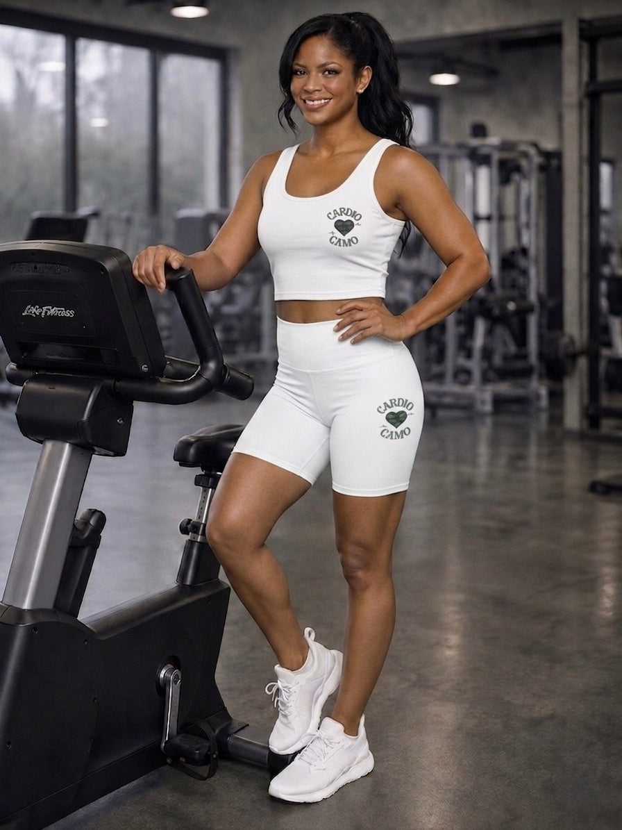 Cardio Camo White Sports Bra